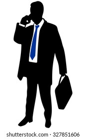 businessman with cellphone talking