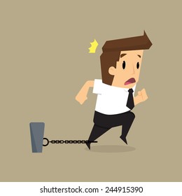 businessman with chains bind.vector