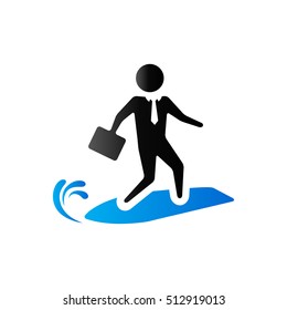 Businessman challenge icon in duo tone color.