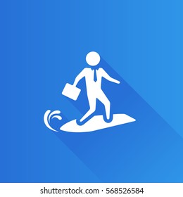 Businessman challenge icon in Metro user interface color style.