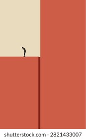 Businessman challenge and obstacle. concept of gap, finding solution, opportunity and ambition