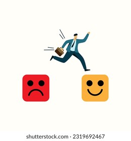 businessman change emoticon concept illustration