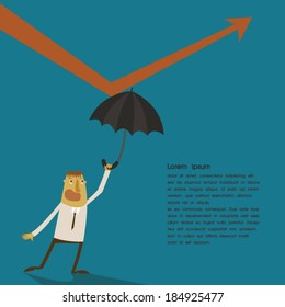 Businessman change the graph