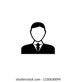 Businessman Character Avatar. Flat Vector Icon illustration. Simple black symbol on white background. Businessman Character Avatar sign design template for web and mobile UI element