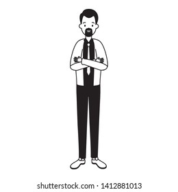 businessman character avatar on white background vector illustration