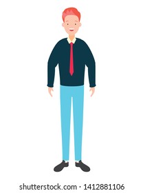 businessman character avatar on white background vector illustration