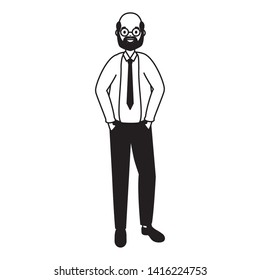 businessman character avatar on white background vector illustration