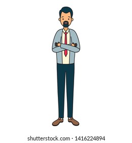 businessman character avatar on white background vector illustration