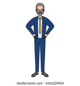 businessman character avatar on white background vector illustration