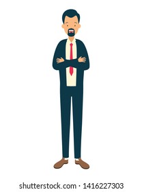 businessman character avatar on white background vector illustration