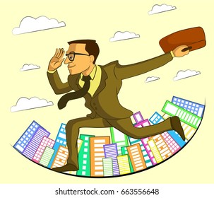 Businessman character with background - Powered by Shutterstock - Get 15% off with code: PIKWIZARD15