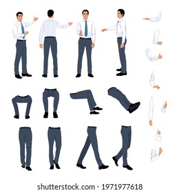 Businessman character builder template for video and animation