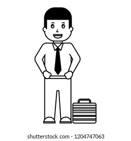 businessman character with business briefcase