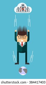 Businessman character. Cartoon flat vector illustration. Objects isolated on a background. 