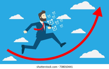 Businessman character cartoon vector strategy concept.