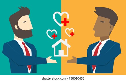 Businessman character cartoon vector strategy concept.
