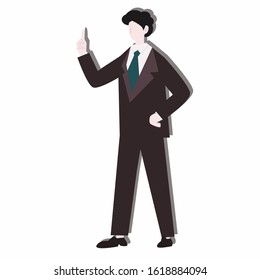 Businessman character concept. Creative idea design. Flat vector illustration for template, brochure, web page or presentation.
