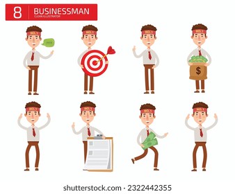 Diseño de vectores de concepto de caracteres para hombre de negocios