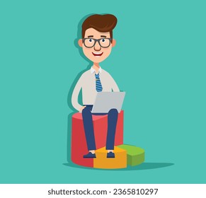Diseño de vectores de concepto de caracteres para hombre de negocios