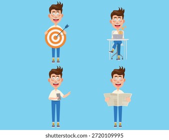 Design vetorial do conceito de personagem do empresário