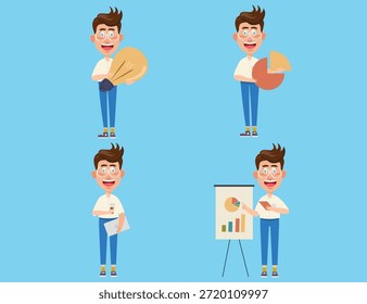 Design vetorial do conceito de personagem do empresário
