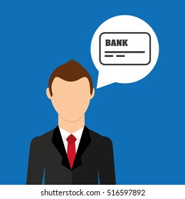 businessman character credit card debit icon vector illustration eps 10