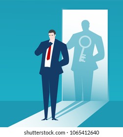 Businessman character design. business and office leadership in strategy concept vector illustration