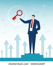Businessman character design. business and office leadership in strategy concept vector illustration