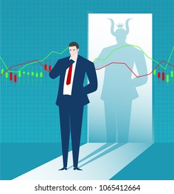 Businessman character design. business and office leadership in strategy concept vector illustration