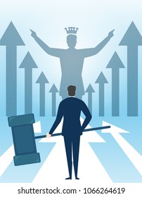 Businessman character design. business and office leadership in strategy concept vector illustration