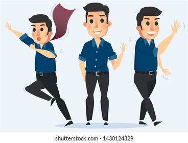Businessman character design set vector