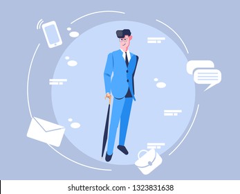 Businessman character design. Vector design