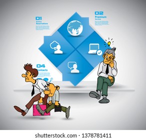 Businessman character design, vector