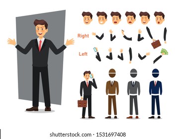 Businessman character design. Vector illustration.