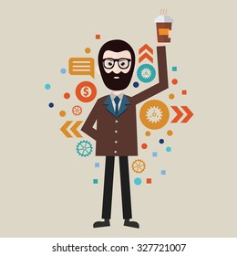 Businessman, character design,clean vector