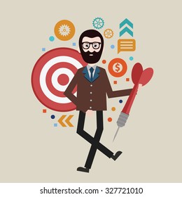 Businessman, character design,clean vector