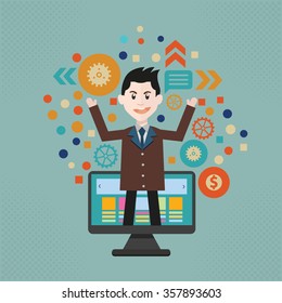 Businessman, character design,clean vector