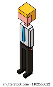 businessman character employee isometric image