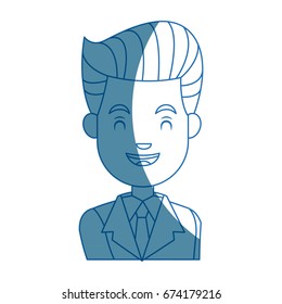 businessman character face male smile with close eyes
