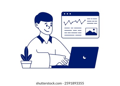 Businessman character flat design illustration