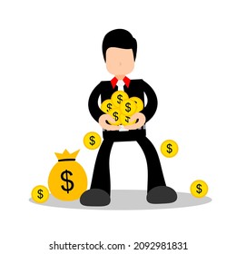 Businessman character with flat design style. 