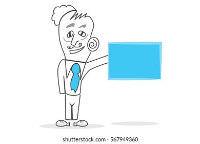 Businessman Character - Message Board. A character designed to explain business topics such as finance.