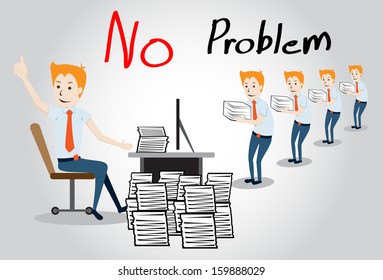 Businessman character No Problem vector illustration