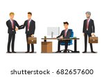 Businessman character In the office set  ,Vector illustration 
