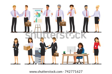 Businessman character In the office set  ,Vector illustration 