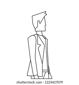 businessman character on white background