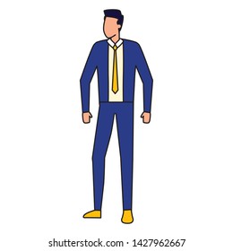 businessman character portrait on white background vector illustration