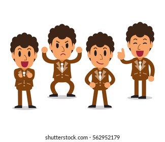 Businessman character poses set