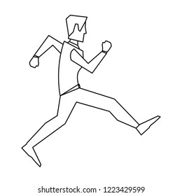 businessman character running to success