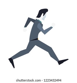 businessman character running to success